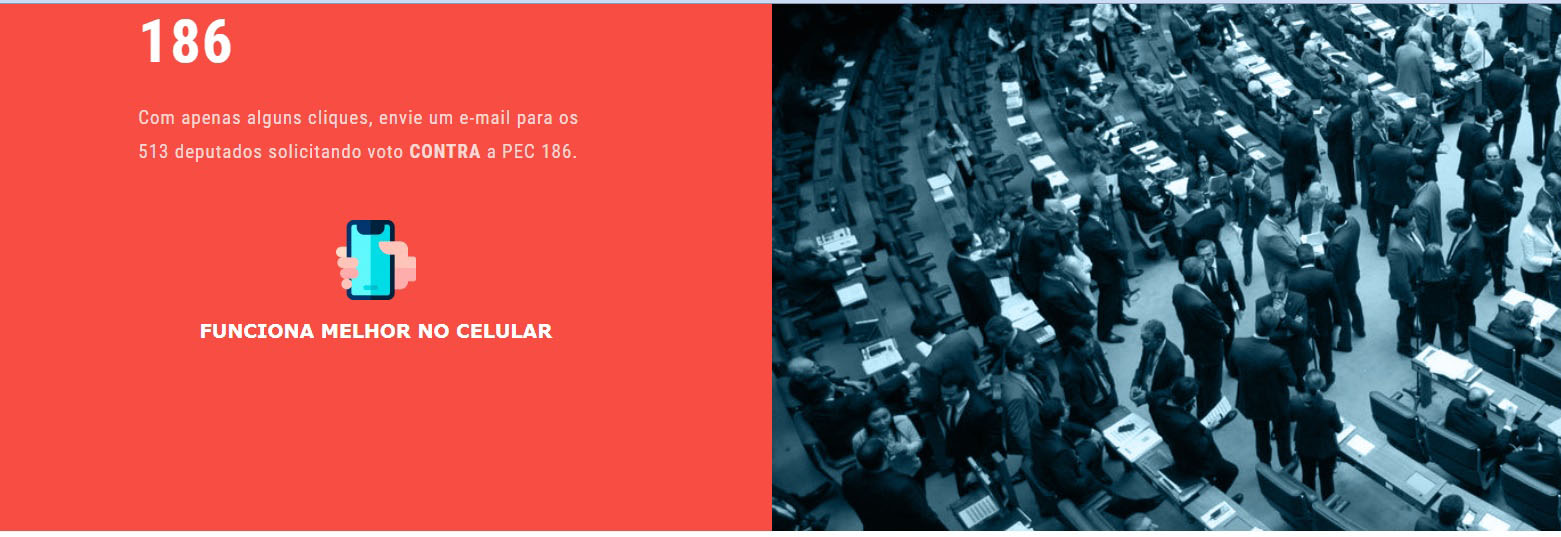 PRESSÃO CONTRA A PEC 186